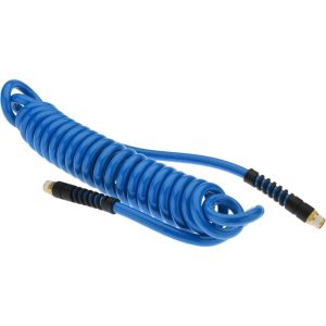 Coiled & Self Storing Hose: 3/8" ID, 15' Long, Male Swivel x Male Swivel