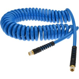 Coiled & Self Storing Hose: 3/8" ID, 25' Long, Male Swivel x Male Swivel