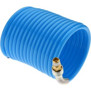 Coiled & Self Storing Hose: 5/16" ID, 17' Long, Male Swivel x Male Swivel