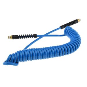 Coiled & Self Storing Hose: 1/4" ID, 50' Long, Male Swivel x Male Swivel