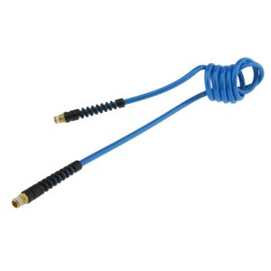 Coiled & Self Storing Hose: 1/4" ID, 5' Long, Male Swivel x Male Swivel