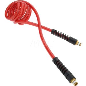Coiled & Self Storing Hose: 5/16" ID, 5' Long, Male Swivel x Male Swivel