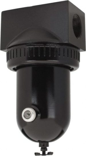 Oil & Water Filter/Separator: 45 CFM, Manual Drain, Use on Oil Removal