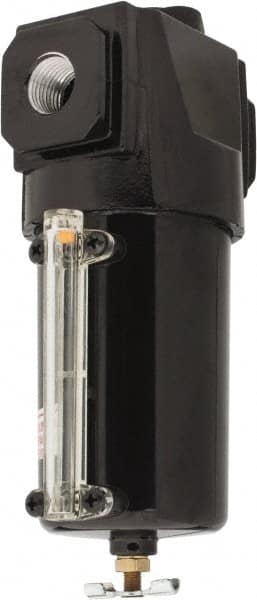 Oil & Water Filter/Separator: 37 CFM, Manual Drain, Use on Adsorber Filter