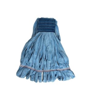 Wet Mop Loop: Clamp Jaw, Medium, Blue Mop, Microfiber