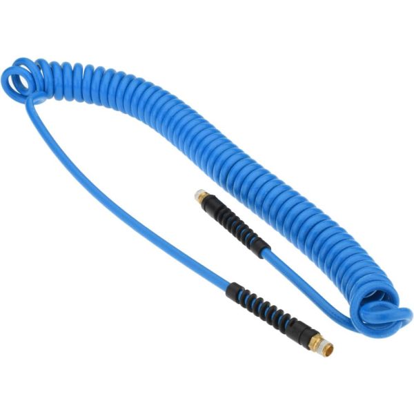 Coiled & Self Storing Hose: 1/4" ID, 20' Long, Male Swivel x Male Swivel
