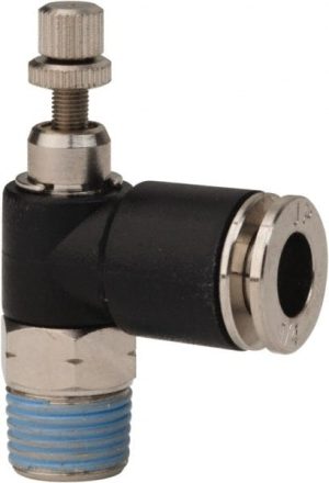 Air Flow Control Valve: Flow Control Offset Inline, 1/4" Tube OD