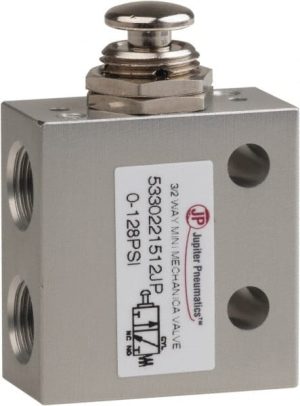 3 Way & 2-Position Air Valve: Palm Button & Spring Actuator