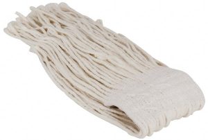 Wet Mop Cut: Clamp Jaw, Large, White Mop, Rayon