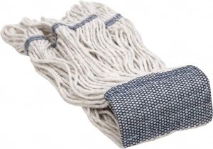 Wet Mop Loop: Clamp Jaw, Small, White Mop, Blended Fiber