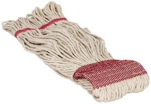 Wet Mop Loop: Clamp Jaw, Large, White Mop, Cotton