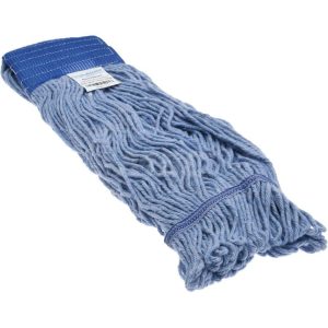 Wet Mop Loop: Clamp Jaw, Large, Blue Mop, Blended Fiber