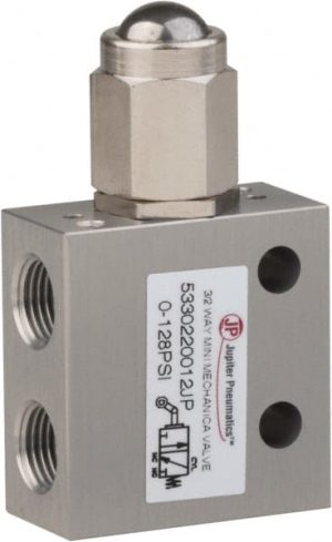 3 Way & 2-Position Air Valve: Ball Plunger & Spring Actuator