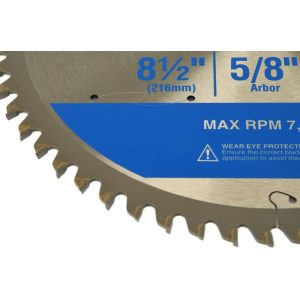 Wet & Dry Cut Saw Blade: 8-1/2" Dia, 5/8" Arbor Hole, 0.0945" Kerf Width, 60 Teeth