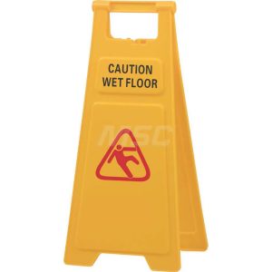 Caution - Wet Floor, 12" Wide x 24" High, Plastic Floor Sign
