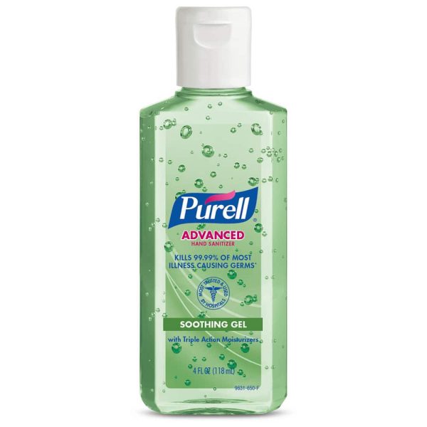 Hand Sanitizer: Gel, 4 oz Squeeze Bottle, Contains Alcohol
