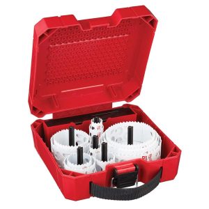Utility & Plumber's Hole Saw Kit: 16 Pc, 1-1/2 to 4-5/8" Dia