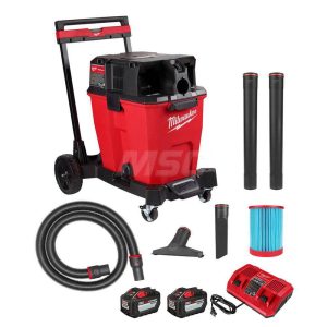Wet/Dry Vacuum: Battery, 12 gal, 4.2 hp