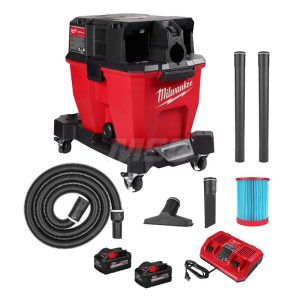 Wet/Dry Vacuum: Battery, 9 gal, 4.2 hp