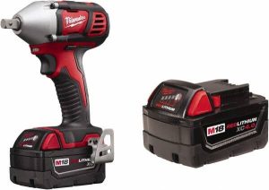 Cordless Impact Wrench: 18V, 1/2" Drive, 0 to 3,350 BPM, 2,200 RPM