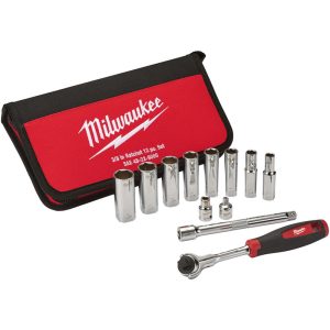 Ratchet Socket Set: 12 Pc