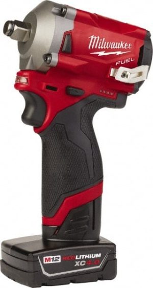 Cordless Impact Wrench: 12V, 1/2" Drive, 0 to 3,200 BPM, 2,700 RPM