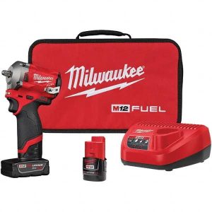 Cordless Impact Wrench: 12V, 1/2" Drive, 0 to 3,200 BPM, 2,700 RPM
