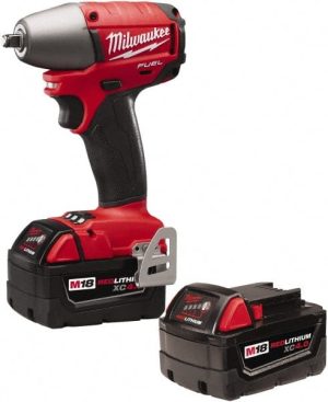 Cordless Impact Wrench: 18V, 1/2" Drive, 0 to 3,200 BPM, 2,500 RPM