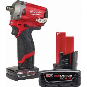 Cordless Impact Wrench: 12V, 1/2" Drive, 0 to 3,200 BPM, 2,700 RPM