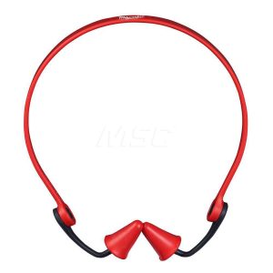 Earplug: 25dB, Foam, Cone, Push-In Stem, Banded