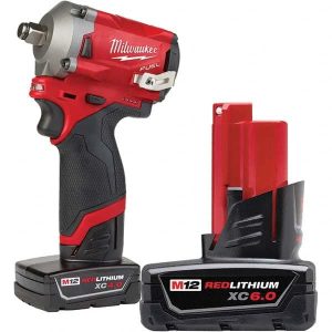 Cordless Impact Wrench: 12V, 1/2" Drive, 0 to 3,200 BPM, 2,700 RPM