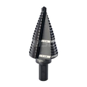 Step Drill Bits: 7/8" to 1-1/8" Hole Dia, 3/8" Shank Dia, High Speed Steel, 2 Hole Sizes