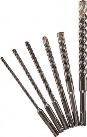 3/16, 1/4, 5/16, 3/8 & 1/2" Diam, SDS-Plus Shank, Steel Rotary & Hammer Drill Bit