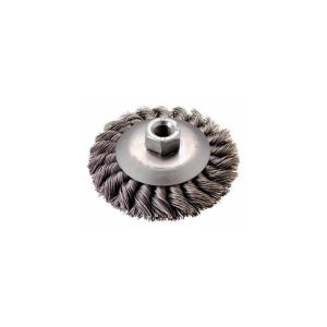Wheel Brush: 4" Wheel Dia, Knotted