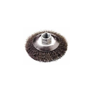 Wheel Brush: 4" Wheel Dia, Crimped