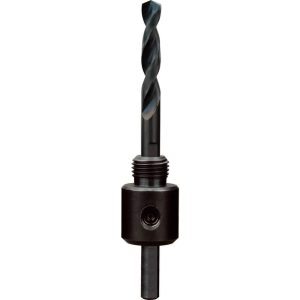 Hole Saw Arbor: 6" Saw Dia, Straight Shank, Drill Pilot