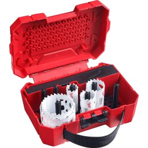 Utility Hole Saw Kit: 9 Pc, 7/8 to 2-1/2" Dia