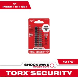 Screwdriver Bit Sets; Set Type: Security Insert Bit Set ; Tip Type: Assorted ; Drive Size: 0.25 ; Torx Size: T7; T8; T9; T10; T15 ; Insulated: No