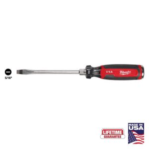 Slotted Screwdrivers; Blade Width (Inch): 5/16 ; Overall Length (Decimal Inch): 10.8000 ; Handle Type: Comfort Grip; Cushion Grip ; Handle Length (Decimal Inch - 4 Decimals): 4.7000 ; Shank Type: Straight ; Handle Color: Red