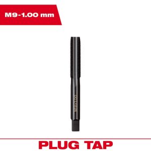 Straight Flute Taps; Tap Type: Straight Flute ; Thread Size (mm): M9x1.25 ; Thread Standard: Metric ; Chamfer: Plug ; Material: High-Carbon Steel ; Coating/Finish: Black Oxide