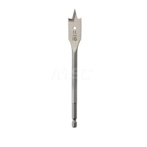 11/16", 1/4" Straight Shank, Bright Finish, Carbon Steel, Spade Blade Drill Bit