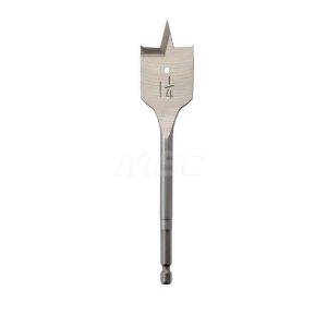 1-1/4", 1/4" Straight Shank, Bright Finish, Carbon Steel, Spade Blade Drill Bit