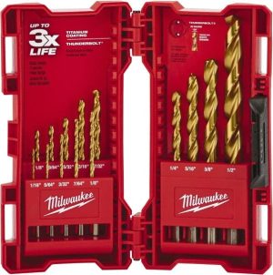 Drill Bit Set: Maintenance Length Drill Bits, 0.0625" to 0.5" Drill Bit Size, 135 °, High Speed Steel
