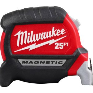 Tape Measures; Length Ft.: 25.000 ; Graduation (Inch): 1/16 ; Blade Material: Steel ; Standout Length (Feet): 15.00 ; Case Type: Closed ; Rewind Type: Manual