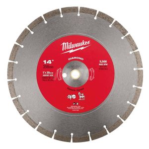 Wet & Dry Cut Saw Blade: 14" Dia, 1" Arbor Hole, 1/8" Kerf Width