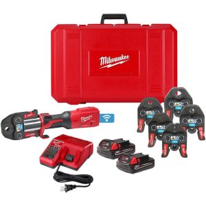 Benders, Crimpers & Pressers; Type: Pressing Kit ; Crimper Type: Press Tool Kit ; Maximum Pipe Capacity (Inch): 4 ; Batteries Included: Yes ; Overall Length (Inch): 14-1/8in ; Number Of Batteries: 2