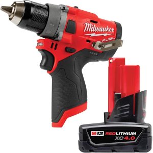 Cordless Drill: 12V, 1/2" Chuck, 0 to 1,700 RPM