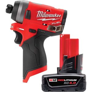 Cordless Impact Wrench: 12V, 1/4" Drive, 0 to 4,0 BPM, 3,300 RPM