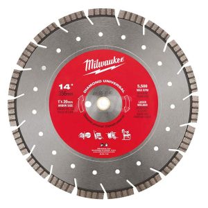 Wet & Dry Cut Saw Blade: 14" Dia, 1" Arbor Hole, 1/8" Kerf Width