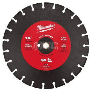 Wet & Dry Cut Saw Blade: 14" Dia, 1" Arbor Hole, 1/8" Kerf Width